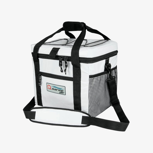 Marine Ultra 24-Can Square Cooler Bag in White/Black